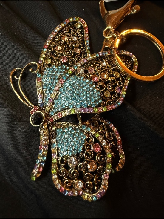 Ella & Elly Accessories - Crystal Butterfly Keychain Card Holder - Multicolor